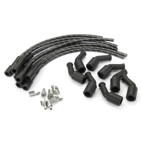 Lokar Performance Products PW-1026 Kit Plug Wire Ls Coil To Plug, 180D Plug, 135D Coil, Cut To Fit Black With White Tracers