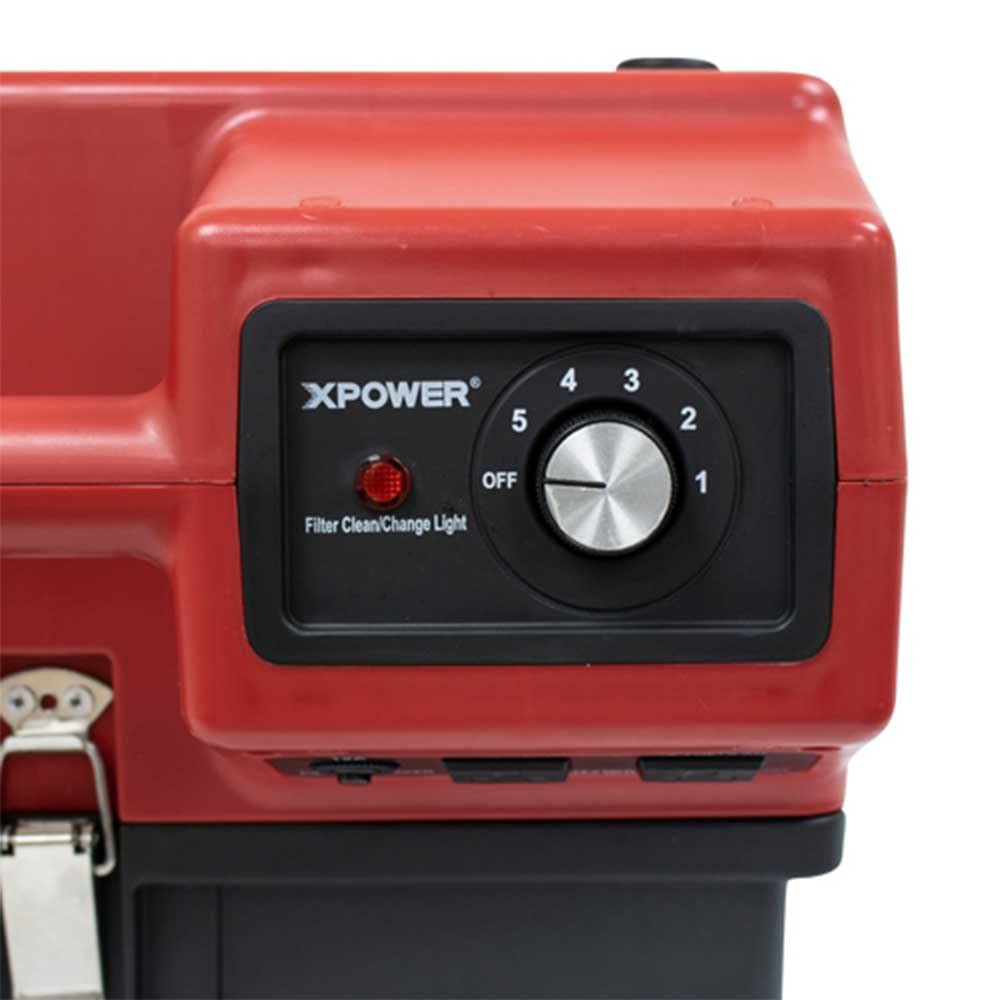 XPOWER 1/3HP X-2480A 550 CFM Air Scrubber - Professional 3-Stage HEPA Mini Air Scrubber with built in GFCI Power Outlets