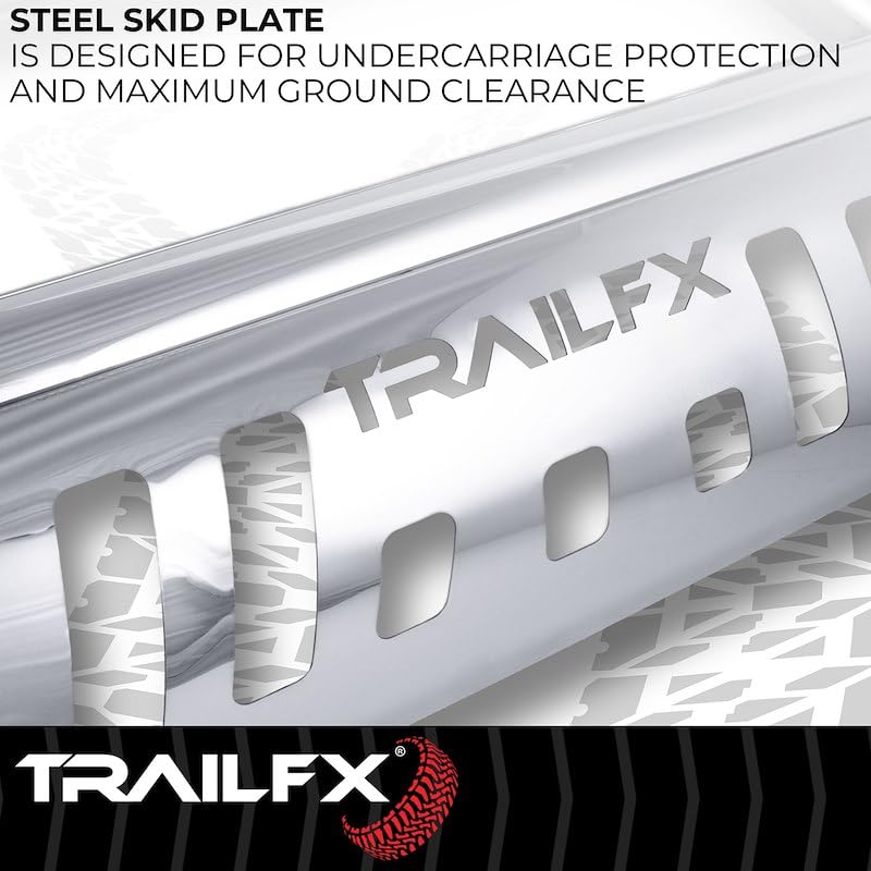 Bull Bar TrailFX B0033S Fits Chevrolet Silverado 1500 2007-2018 3 Inch Polished Stainless Steel with Skid Plate, Holes for Optional Lighting, 6.5 Inch Max Light/20 Inch Max Light Bar