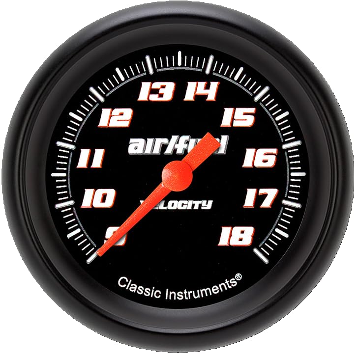 Velocity Black Classic Instruments VS394BBLF 2 5/8" Air/Fuel Ratio Gauge Full Sweep