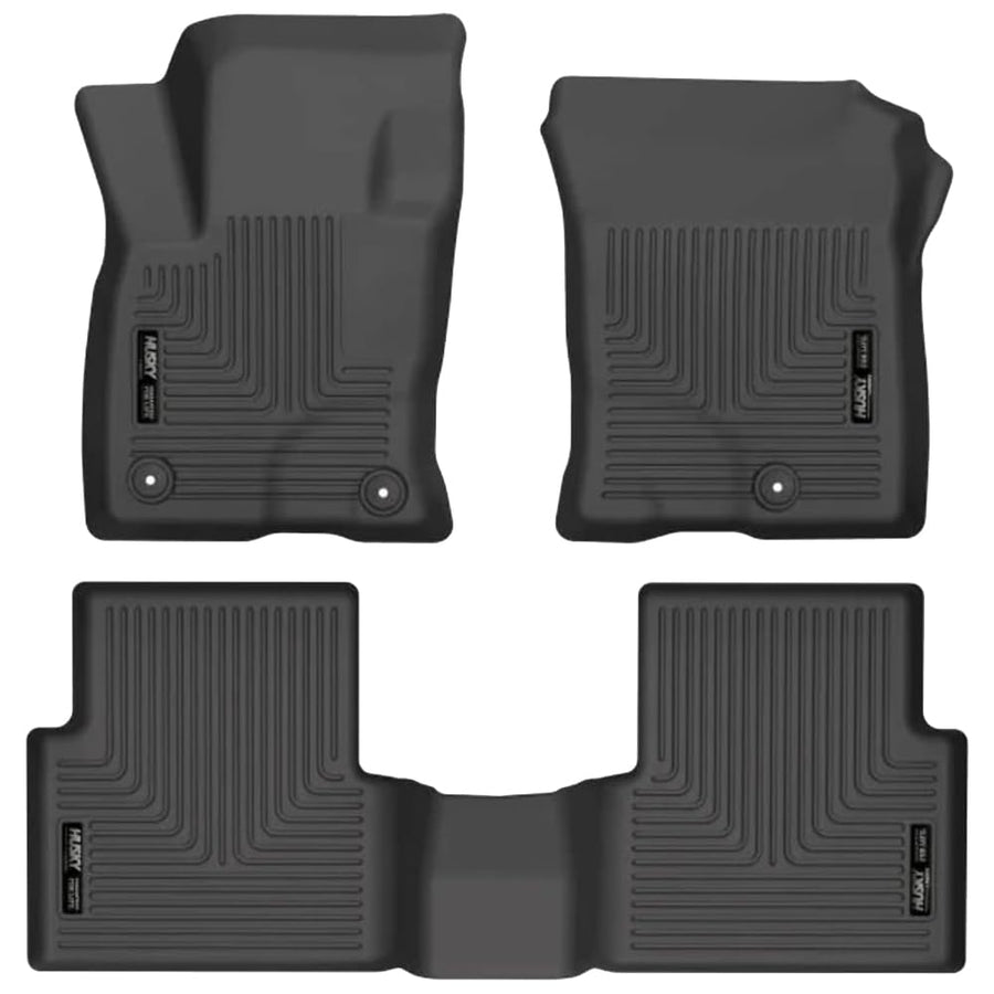 Weatherbeater Husky Liners Floor Mats | Fits 2021-2025 Ford Bronco Sport Model ONLY | Front & 2nd Row, 3-pc Black - 95341