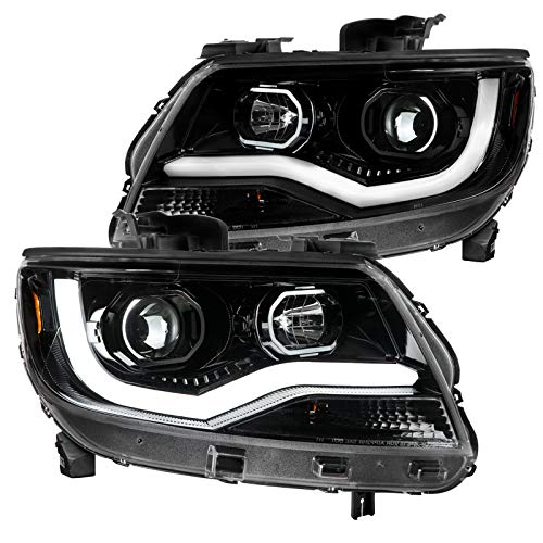 2LHP-COL15BK-TM SPEC-D TUNING Led Projector Headlight Full Glossy Black 15-20 Chevy Colorado