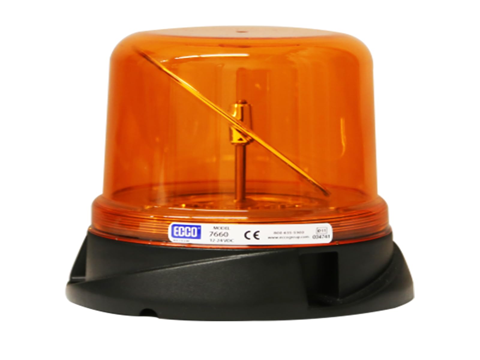 Ecco 7660g Led Hybrid Beacon: Rotoled, 12-24vdc, Green