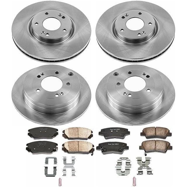 Power Stop Autospecialty KOE4127 Front and Rear Replacement Brake Kit-OE Brake Rotors & Ceramic Brake Pads For Kia Amanti 2007-2009 [Model Specific]