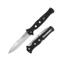 COLD STEEL 6" Counter Point XL AUS10A Serrated Edge Blade 7.125" Griv-Ex Handle Tactical Narrow Blade Folding Knife w/Tri-Ad Lock
