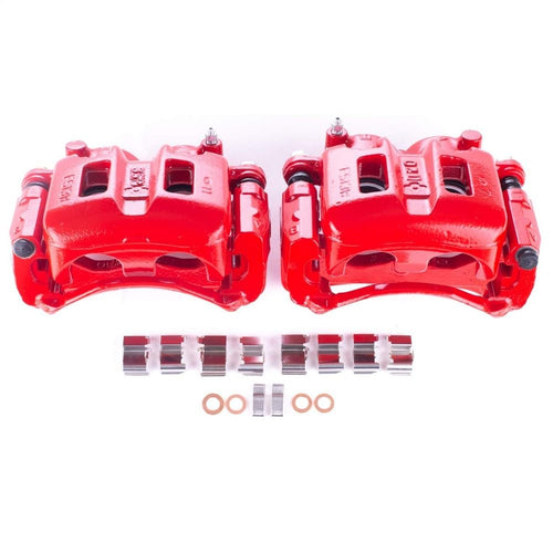 Power Stop S2656 Front Pair of High-Temp Red Powder Coated Calipers For Mitsubishi Montero 2000-2006 [Model Specific]