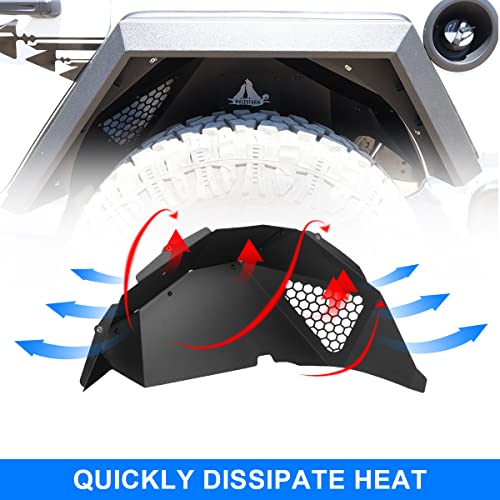 Compatible NIXON OFFROAD Rear Inner Fender Liners Flares fit for 2018 2019 2020 2021 2022 2023 2024 2025 Jeep Wrangler JL/JLU