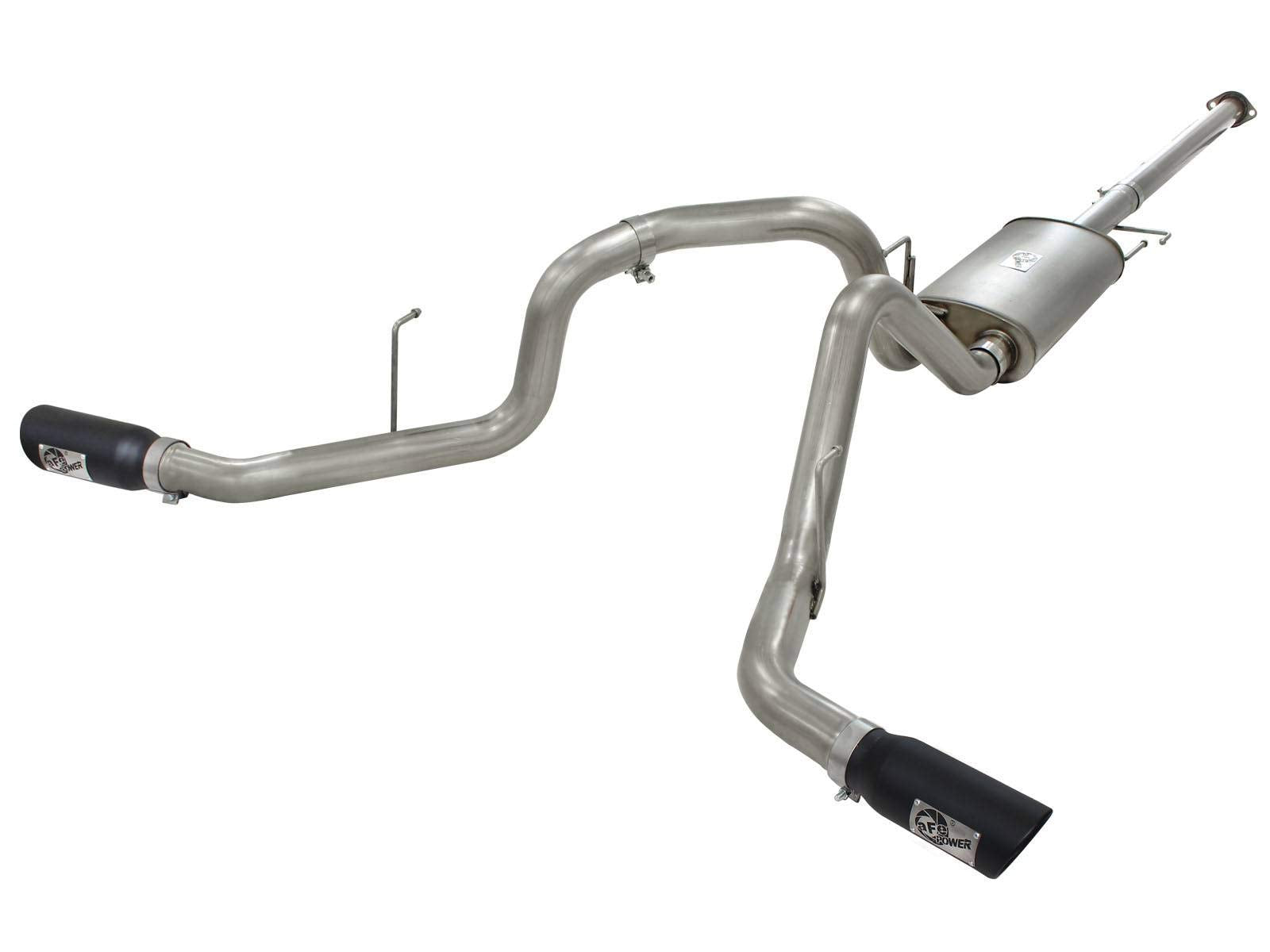 MACH Force-Xp aFe Power 3" Stainless Steel Side-Exit Cat-Back Exhaust System with Black Tips for Ford F-150