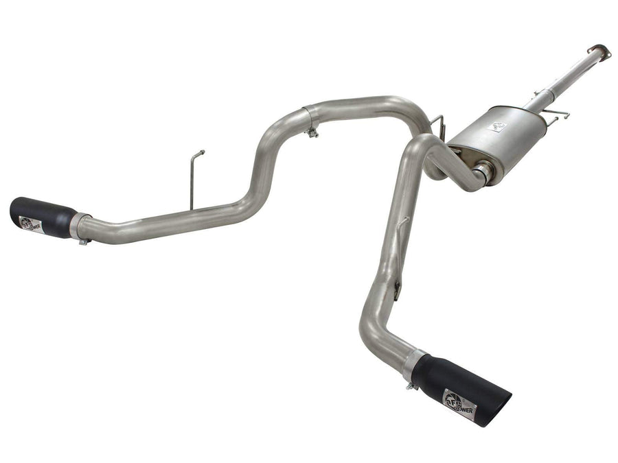 MACH Force-Xp aFe Power 3" Stainless Steel Side-Exit Cat-Back Exhaust System with Black Tips for Ford F-150