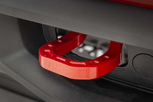 Rough Country Forged Upgraded Tow Hooks (fits) 2019-2020 Chevy Silverado 1500 | Replaces OEM | Red | RS132 , Black