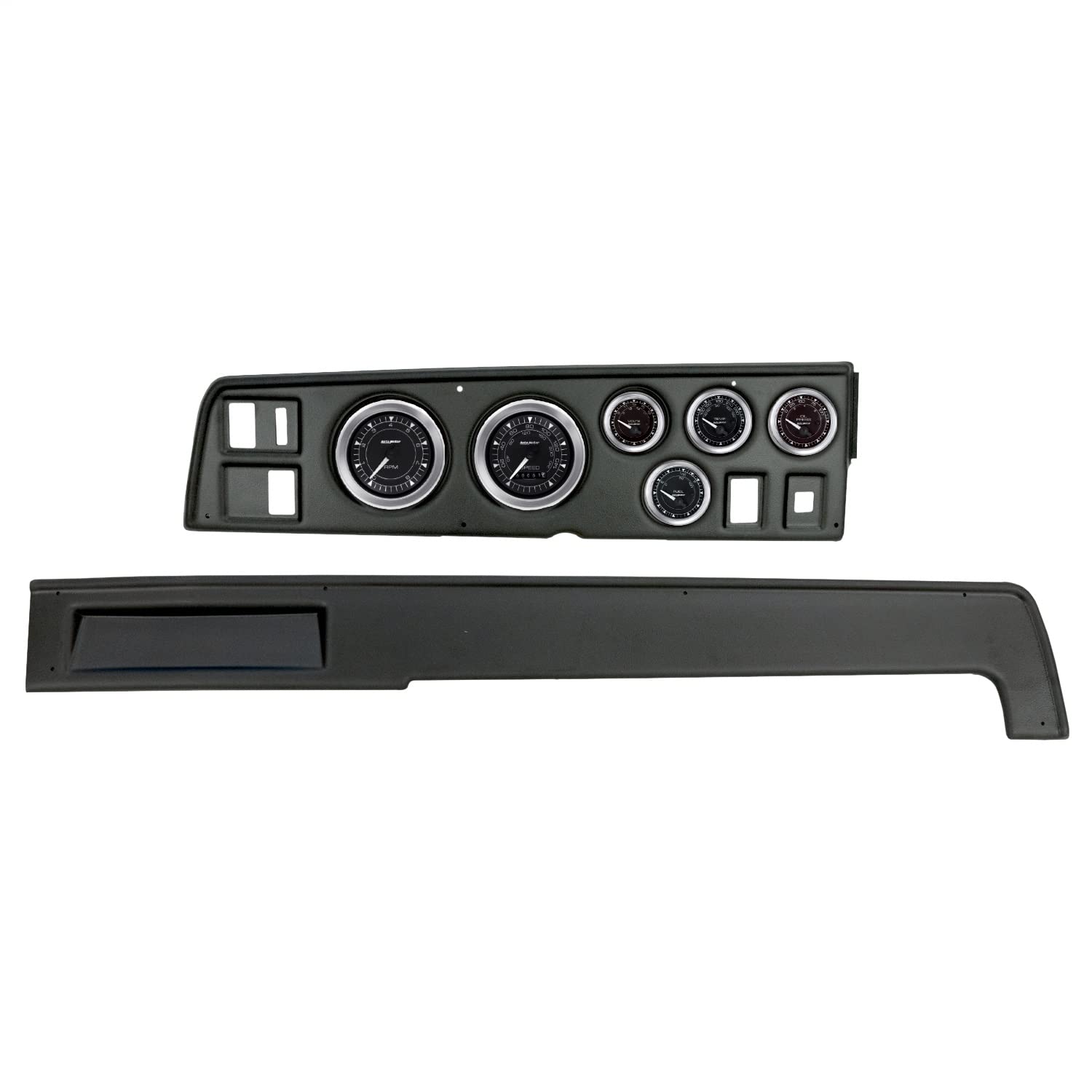 AutoMeter Dash Kit Direct Fit, (3 3/8" X2, 2 1/16" X4), Dodge Charger 68-70, Chrono (2907-04)
