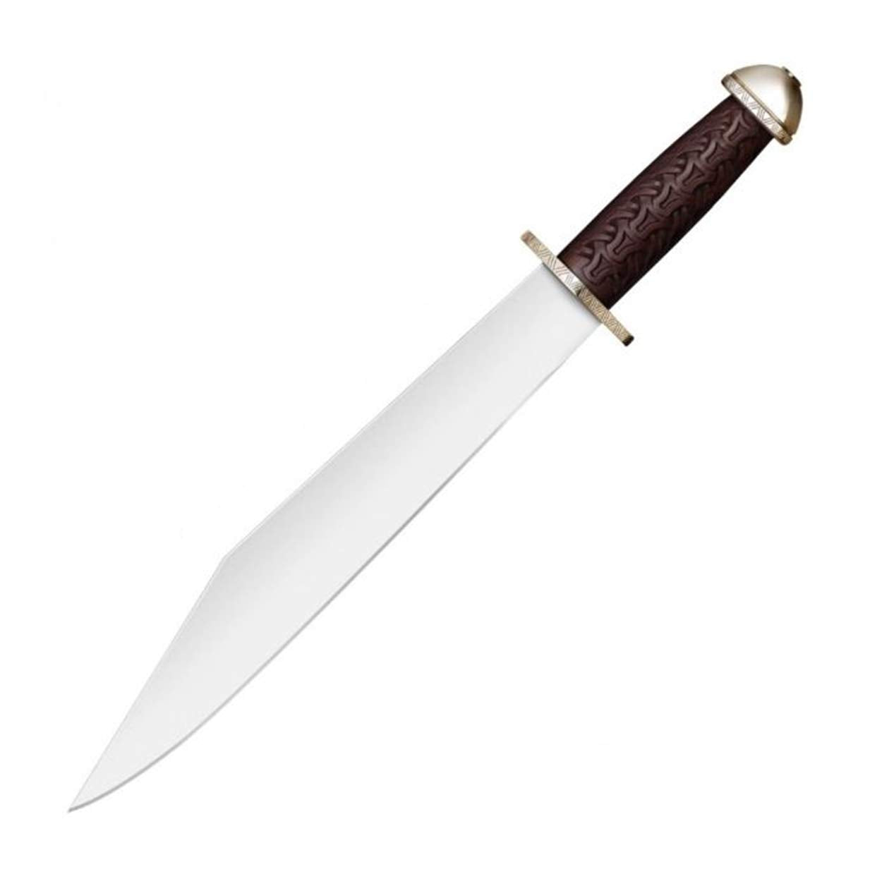Chieftan's Sax Cold Steel Knife with Leather Sheath, One Size