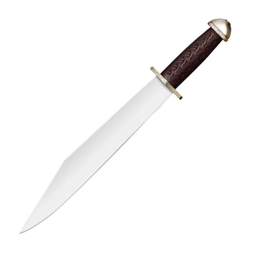 Chieftan's Sax Cold Steel Knife with Leather Sheath, One Size