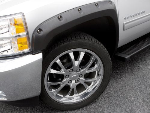 Lund Elite Series RX105SA Black Rivet Style Standard Front Fender Flare, 2 Piece