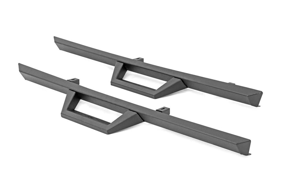 Contoured Rough Country Drop Steps for 07-18 Jeep Wrangler JK | 2 Door - 90763,Black
