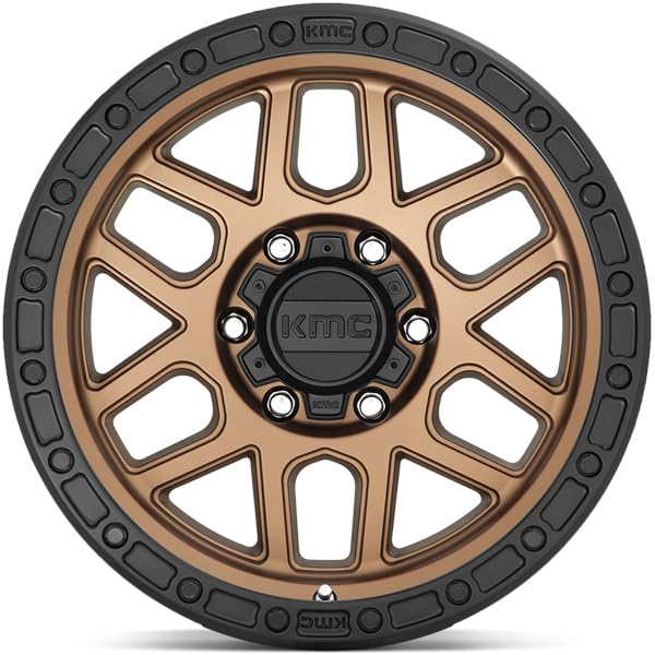 KMC Wheels Matte Bronze KM544 with Black Lip Wheel with Aluminum (18 x 9. inches /8 x 170 mm, 18 mm Offset)