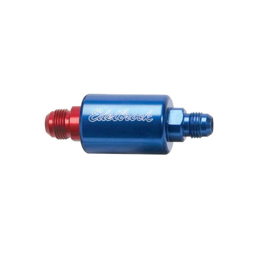 Blue Anodized Aluminum Edelbrock Fuel Filter 8130