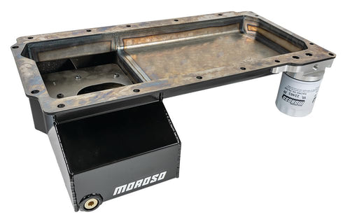 LS Moroso 20138 Front Sump Swap Oil Pan, Steel w/race baffles