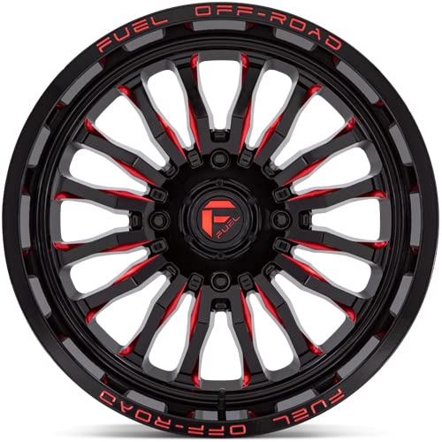 UTV Fuel D822 Arc 22x7 4x137 +13mm Black/Red Wheel Rim 22" Inch
