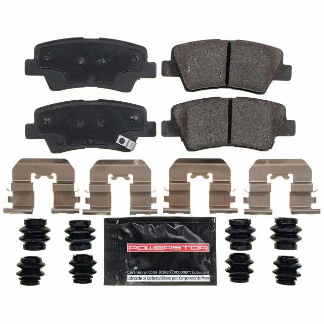 Power Stop Z23-1313 Z23 Carbon Fiber Infused Ceramic Brake Pads Rear with Hardware For Accent Elantra Ioniq Veloster Venue | Amanti Niro Optima Rio Soul, Soul EV [Application Specific]