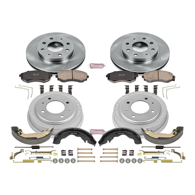 Power Stop KOE15157DK Replacement Brake Kit-OE Brake Drums & Ceramic Brake Pads For Hyundai Elantra 1998-2001, Hyundai Tiburon 1999 [Model Specific]