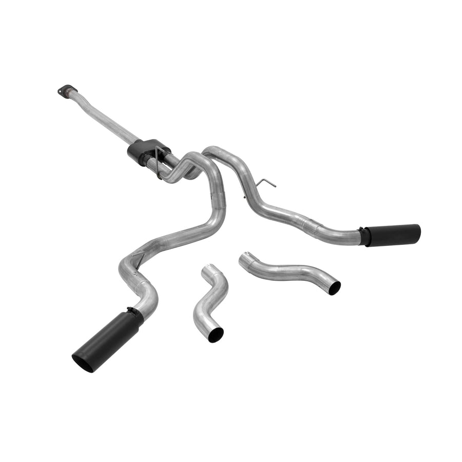 Outlaw Flowmaster 817726 Cat-Back Exhaust Kit 3 Inch Stainless Steel 4 Inch Black Ceramic Coat Stainless Tips Compatible with 2015-2020 Ford F-150 2.7L 3.5L 5.0L except Standard Cab Short Bed & Raptor