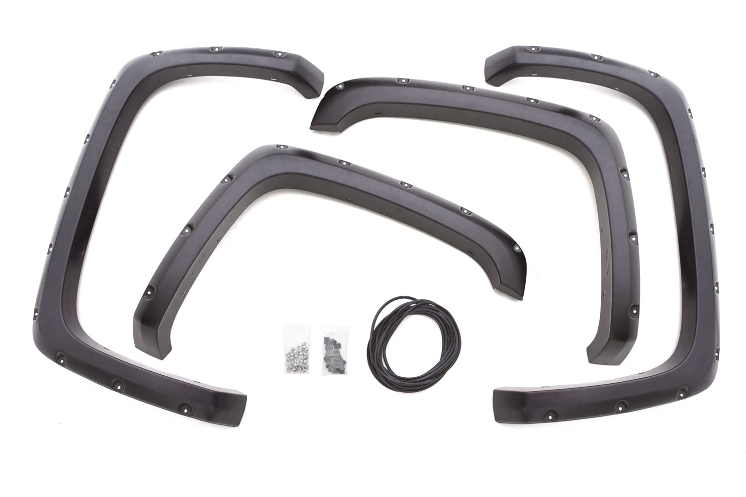 Lund Elite Series RX106S Black Rivet Style Standard Front and Rear Fender Flare - 4 Piece