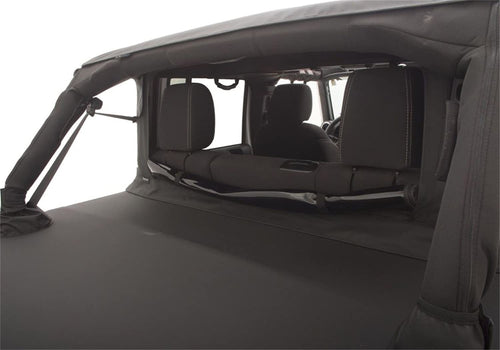TrailView RAMPAGE PRODUCTS Soft Top for Jeep Wrangler JK | Tonneau Style Rear Cover, Sail Cloth, Black Diamond | 990235 | Fits 2007-2018 Jeep Wrangler JK 2-Door