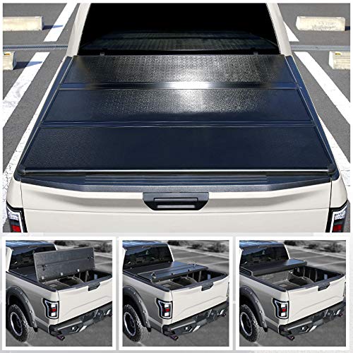 Hard Tri-Fold Tonneau Cover Spec-D Tuning Compatible with Chevy Silverado GMC Sierra 5.8' Bed 2007-2013