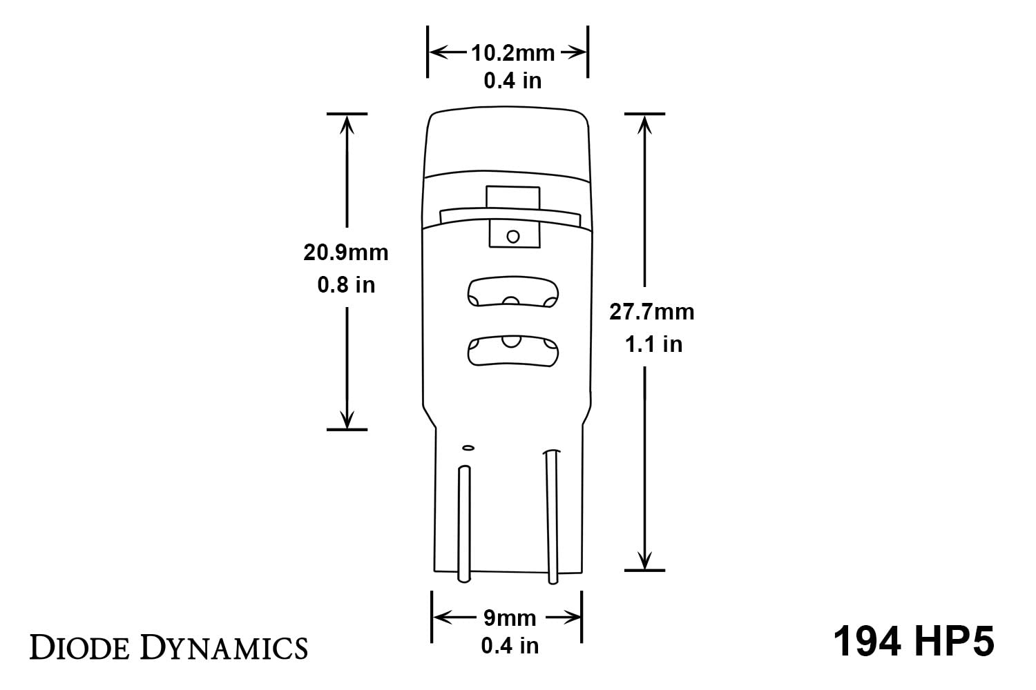 Diode Dynamics License Plate LEDs 194 HP5 Pure White compatible with Mitsubishi Eclipse Cross 2022-2024 (pair)