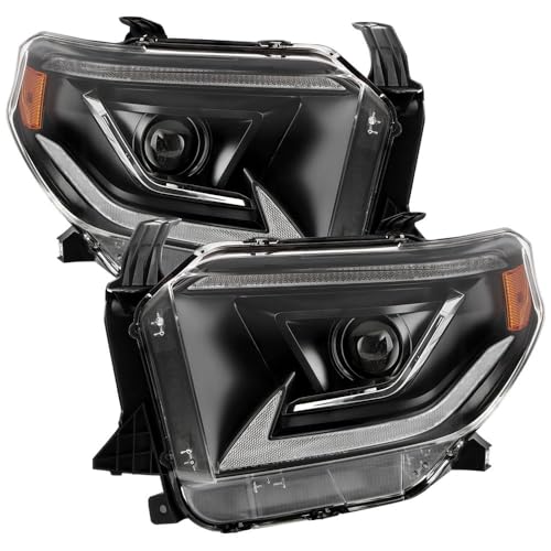 Toyota Tundra 14-21 Spyder (xTune) LED DRL Signal/Halogen Projector Headlights - Black (Not fit OE Full LED Model)