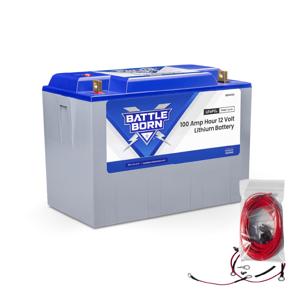 12V 100Ah Heated Lithium-Ion (LiFePO4) RV, Marine, Solar, & Off Grid Battery - Integrated Heating Technology - Internal BMS, High & Low Temperature Protection - Battle Born Batteries