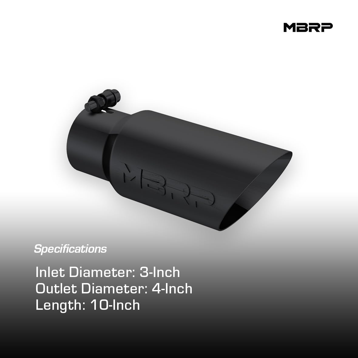 MBRP Black T5156BLK Dual Wall Angled Tip, 4" O.D., 3" Inlet, 10" Length