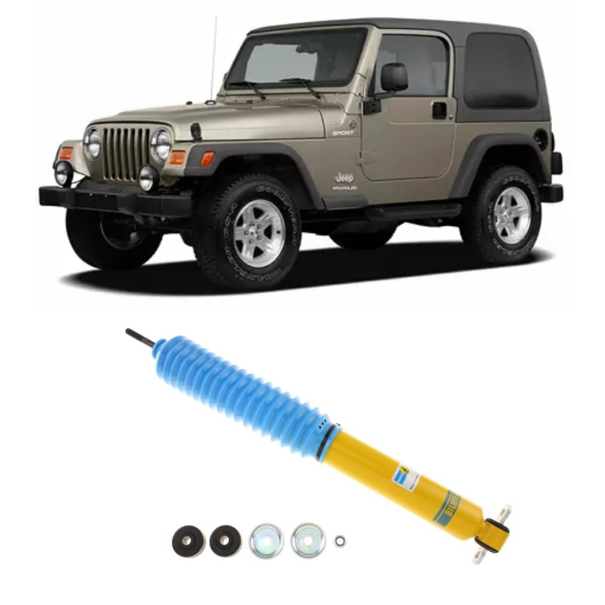 4600 Series Bilstein Front Shock fits 1997 2006 Jeep Wrangler 4WD - Monotube Design, Fade Free Performance