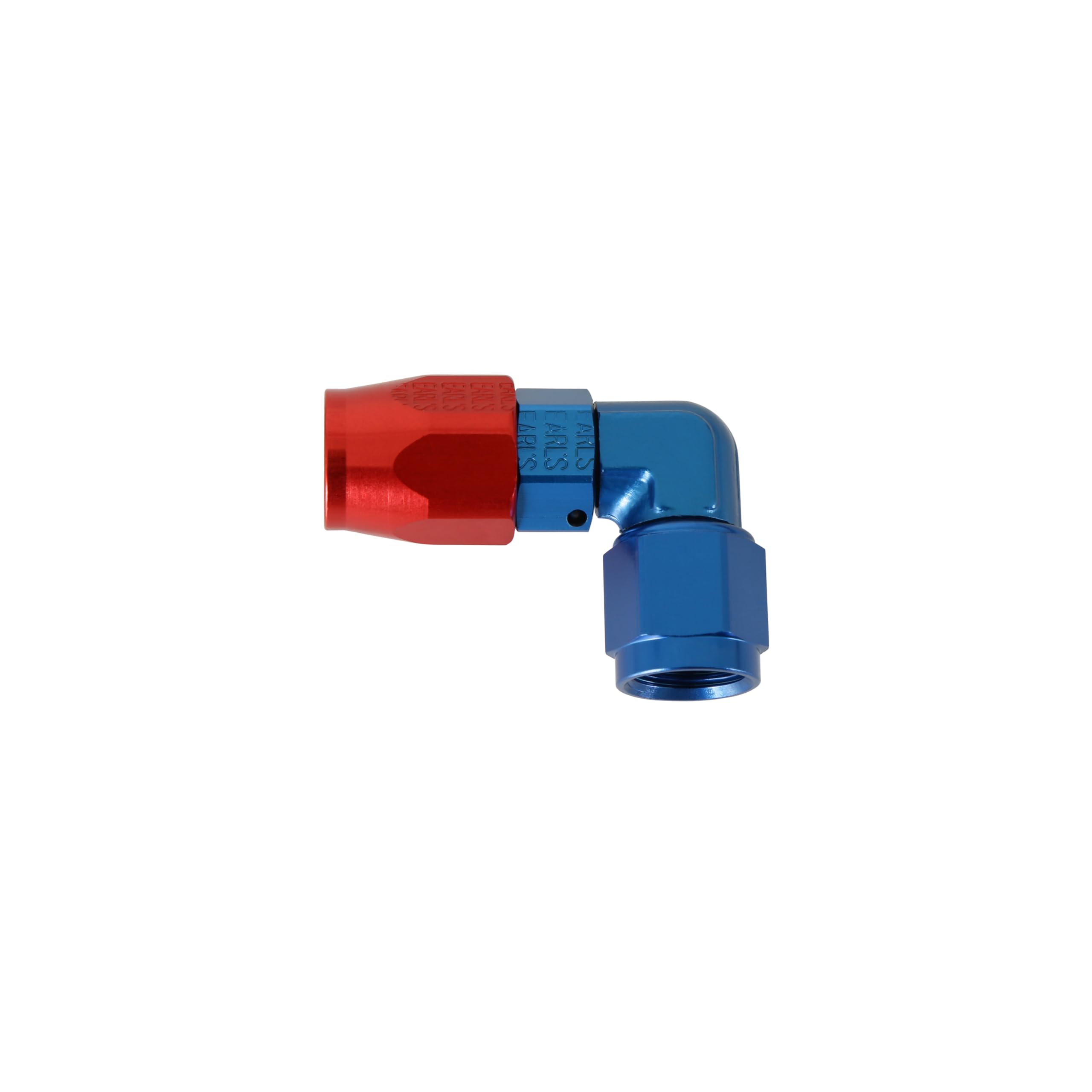 Earl's 90 Degree Swivel-Seal® Hose End -6 AN - Clamshell Package - Red/Blue