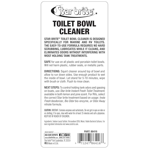 Toilet Bowl Cleaner STAR BRITE - For Boat, RV, Portable Toilets, Removes Stains, Fresh Scent, 16oz (086416)