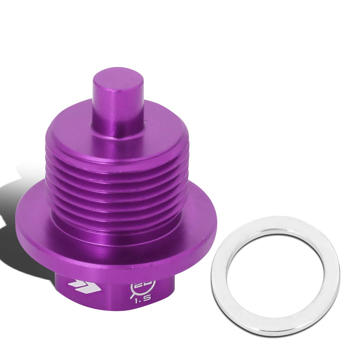 NRG Innovations Magnetic Oil Drain Plug, Engine Oil Drain Nut M20 X 1.5 Thread Size w/Washer, Purple, T-6061 Aluminum w/Stainless Steel Internal Magnet, NRG-NOP-300PP