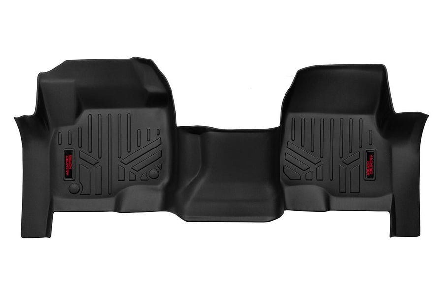 Rough Country Floor Mats Front for 17-22 Ford Super Duty | Bench Seat - M-5117 Black