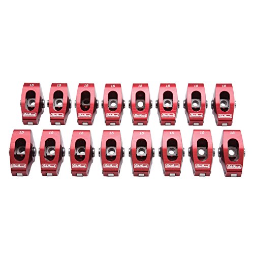 Edelbrock Roller Rocker Arm 77760 SBC Performer RPM Red Qty 16 Roller Rocker Arm