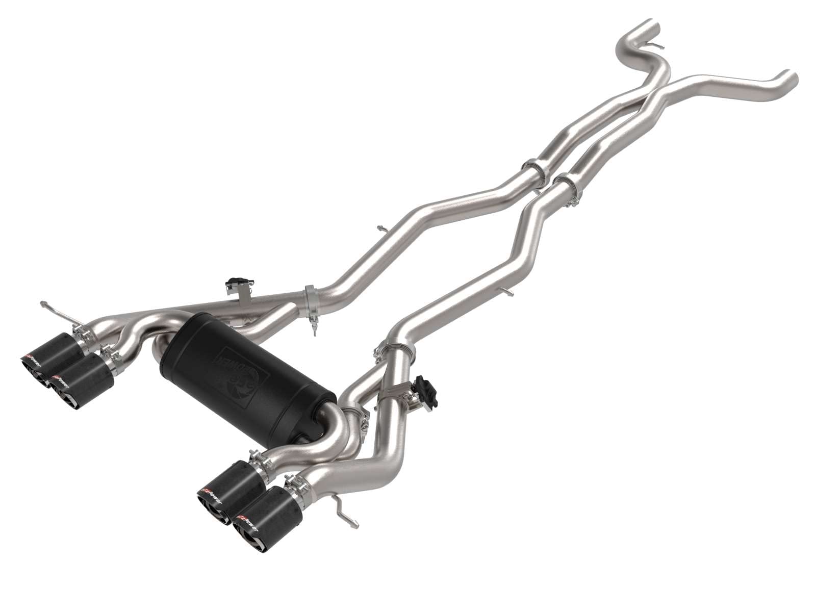 aFe Power 3 IN to 2-1/2 IN MACH Force-Xp Stainless Steel Cat-Back Exhaust System Carbon Fit BMW M3/M4 (G80/82) 21-22 L6-3.0L (tt) S58 49-36351-C