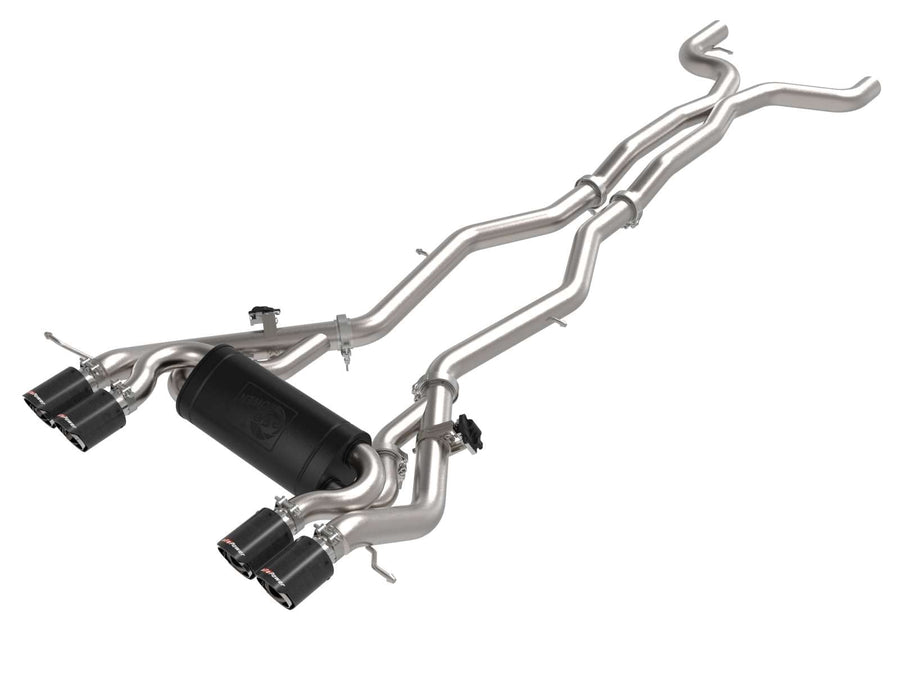 aFe Power 3 IN to 2-1/2 IN MACH Force-Xp Stainless Steel Cat-Back Exhaust System Carbon Fit BMW M3/M4 (G80/82) 21-22 L6-3.0L (tt) S58 49-36351-C