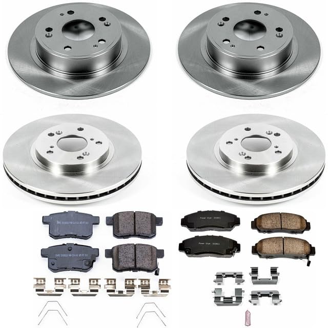 Power Stop Autospecialty KOE5935 Front and Rear Replacement Brake Kit-OE Brake Rotors & Ceramic Brake Pads For Honda Accord 2011 [Model Specific]