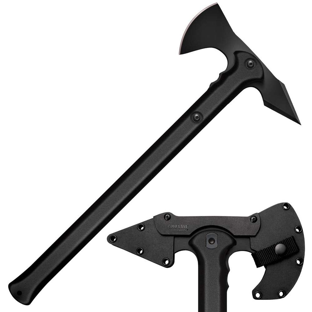 Cold Steel Tomahawk Drop Forged Survival Hatchet - Great for Camping, Survival, Outdoors and Chopping Wood, Trench Hawk - Black, One Size