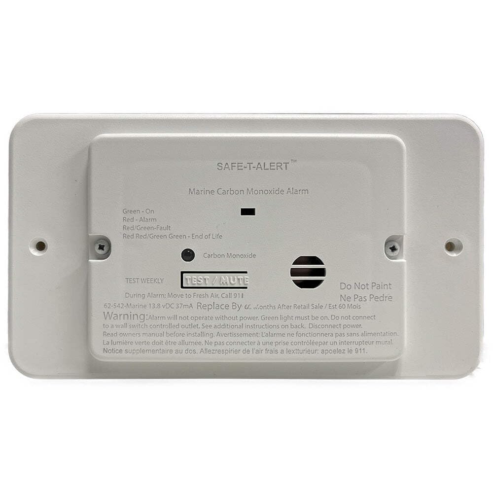 Safe-T-Alert Marine 62 Series Carbon Monoxide - Flush Mount - White - 12V w/Trim Ring