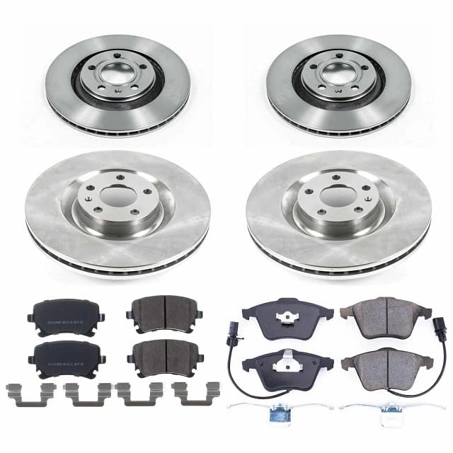 Power Stop Autospecialty KOE4010 Front and Rear Replacement Brake Kit-OE Brake Rotors & Ceramic Brake Pads For Audi S4 2004-2009 [Model Specific]
