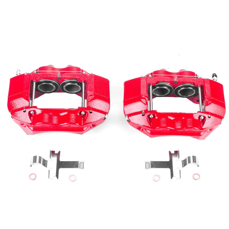 Power Stop S1828 Front Pair of High-Temp Red Powder Coated Calipers For Toyota 4Runner 1995-2002 [Model Specific]