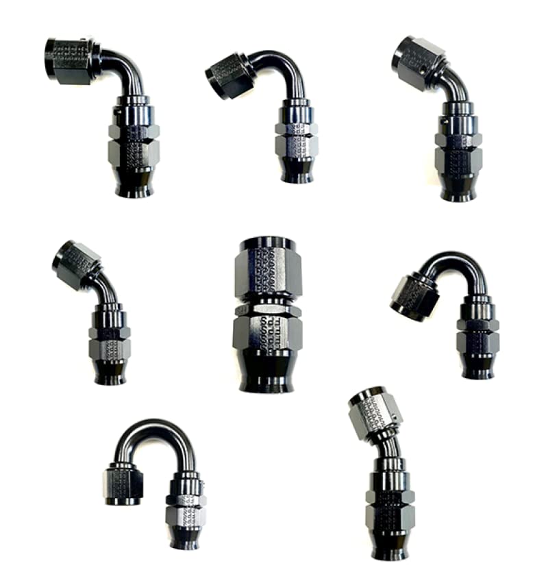 Fragola Performance Systems #8 Real Street 150 Deg. Hose End For Ptfe Hose Black 681508-BL