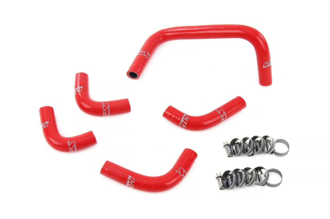 Red Silicone HPS Performance Breather Hose Kit Compatible for 1995-1998 Nissan Skyline GTR R33 RB26DETT Twin Turbo, 57-2134-RED