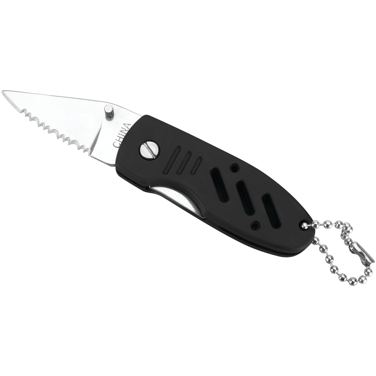 Folding Pocket Knife Performance Tool W3232 with Liner Lock, Rubberized Handle, and Keychain
