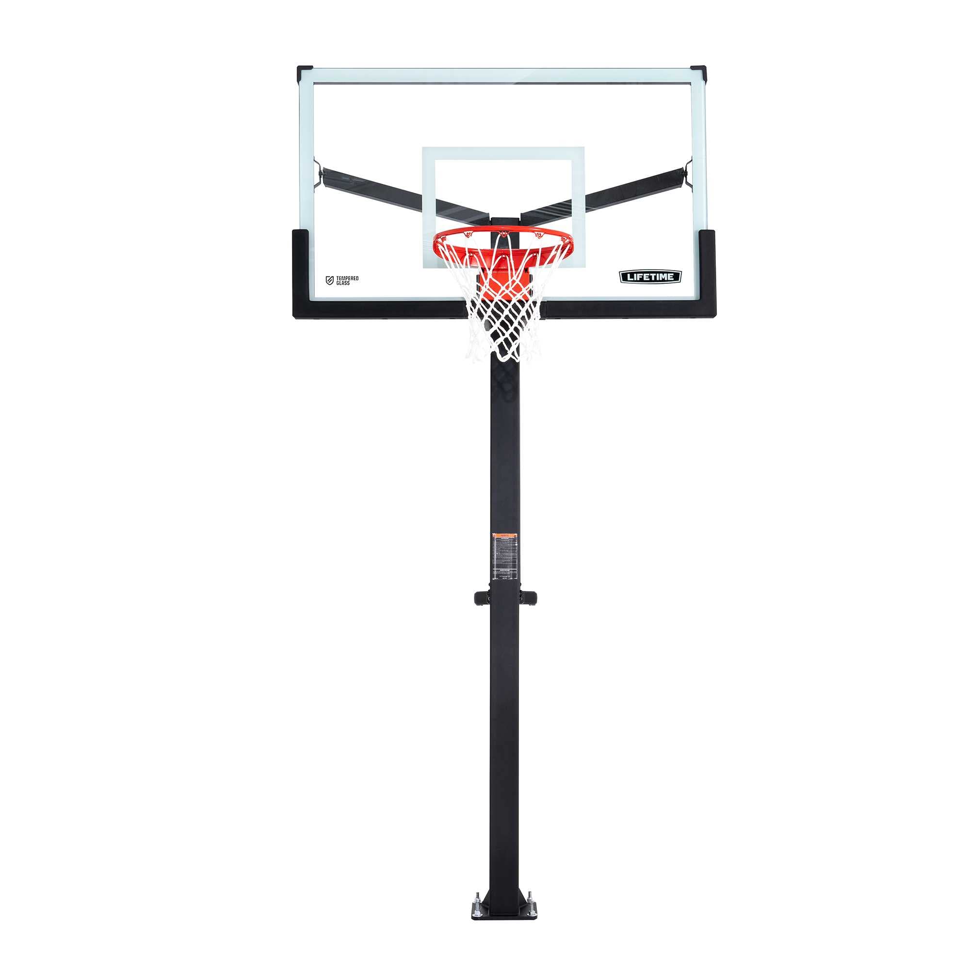 Mammoth 60" Lifetime Deluxe In-Ground Basketball Hoop, Adjustable Height Mammoth Lift, Tempered Glass Backboard Bolt Down System
